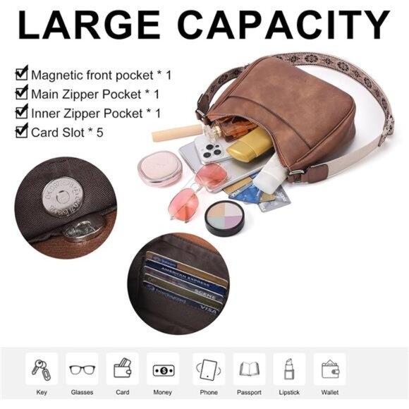 CLUCI Crossbody Bags for Women Shoulder Handbags Purses - Picture 3 of 7